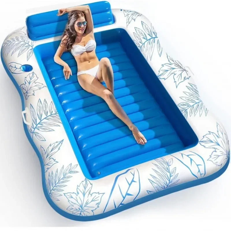 Internet celebrity Inflatable Maple Leaf Floating Bed Swimming Ring Water Play Toys Mesh Backrest Lounge Sun Bath Floating Row