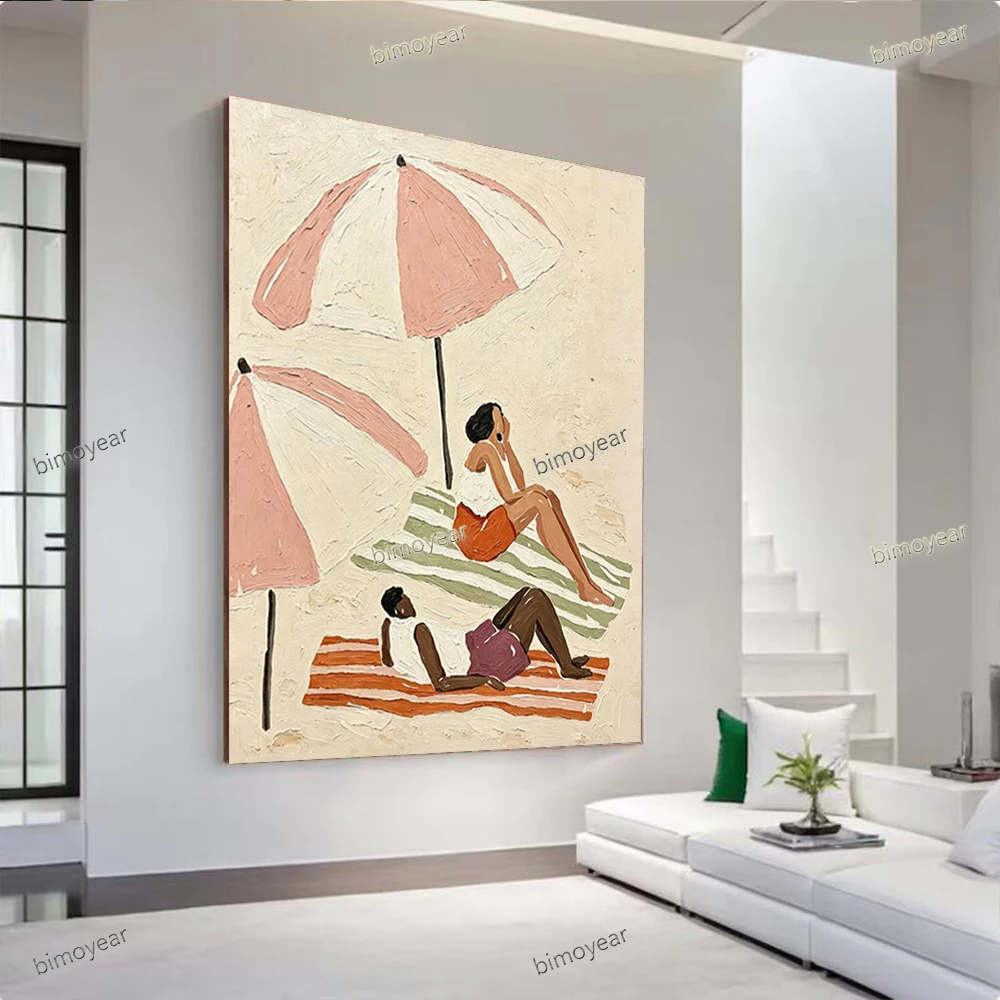 

Handmade Abstract Oil Painting on Canvas New Style Home Hanging Artwork Pop Figure Wall Art Picture for Living Room Decor Image