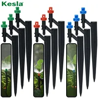 KESLA 20pcs 90/180/360° Drip Irrigation Refraction Sprinkler Sprayer on Stakes for Garden Watering System Kit Plant Flower