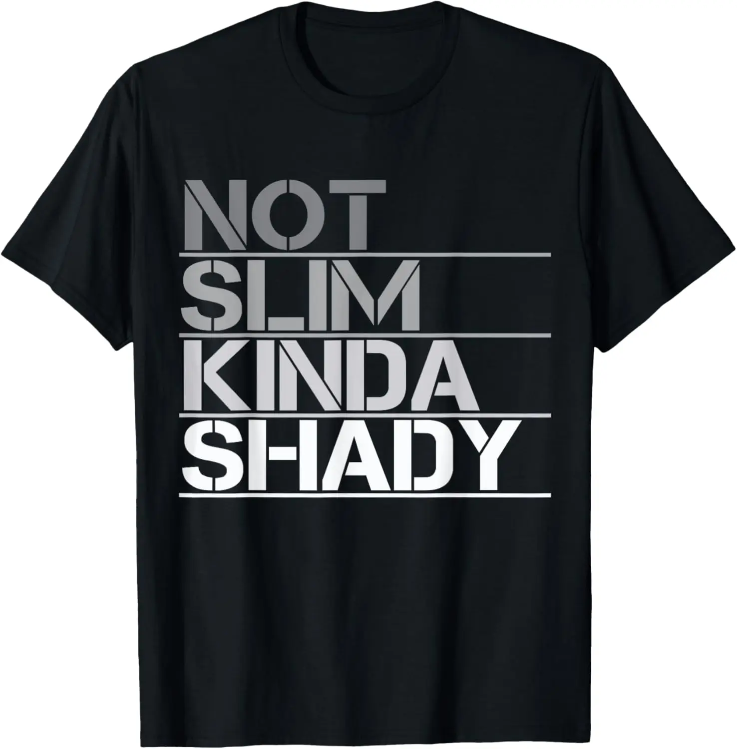 Kinda - Not Slim But Shady T-Shirt 100% Cotton Trendy Y2K Short-Sleeve Tee – Soft, Quick-Drying, & Moisture-Wicking; Ideal