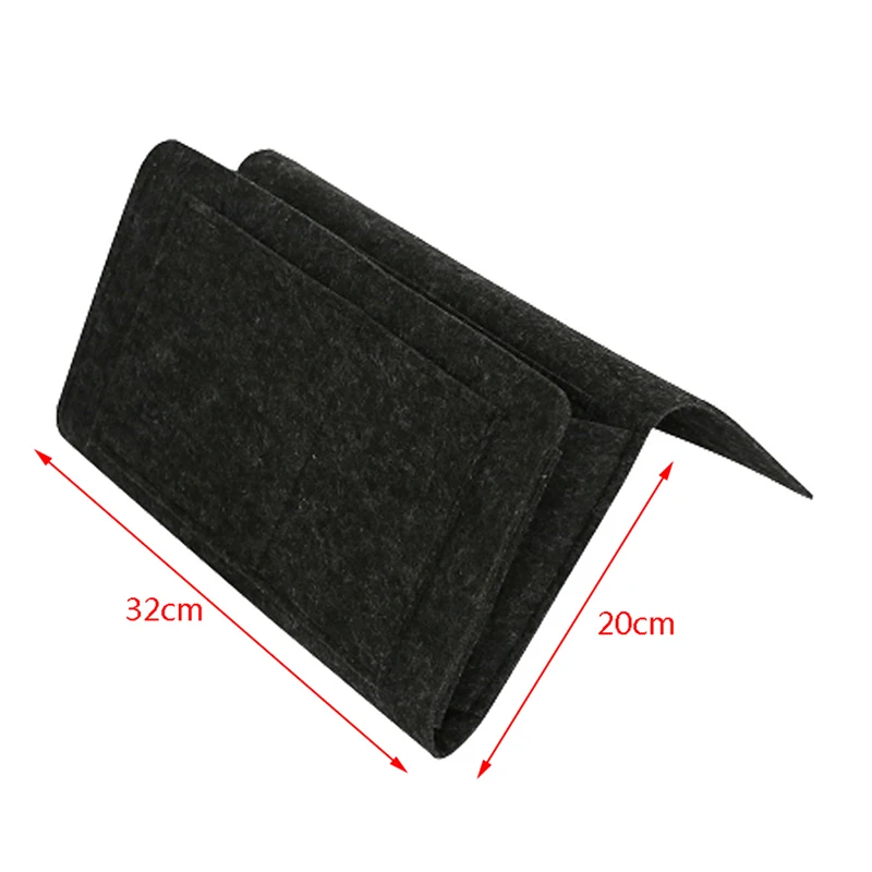 1pc Felt Bedside Storage Bag Pouch Bed Desk Bag Sofa TV Remote Control Hanging Caddy Couch Storage Organizer Bed Holder Pockets