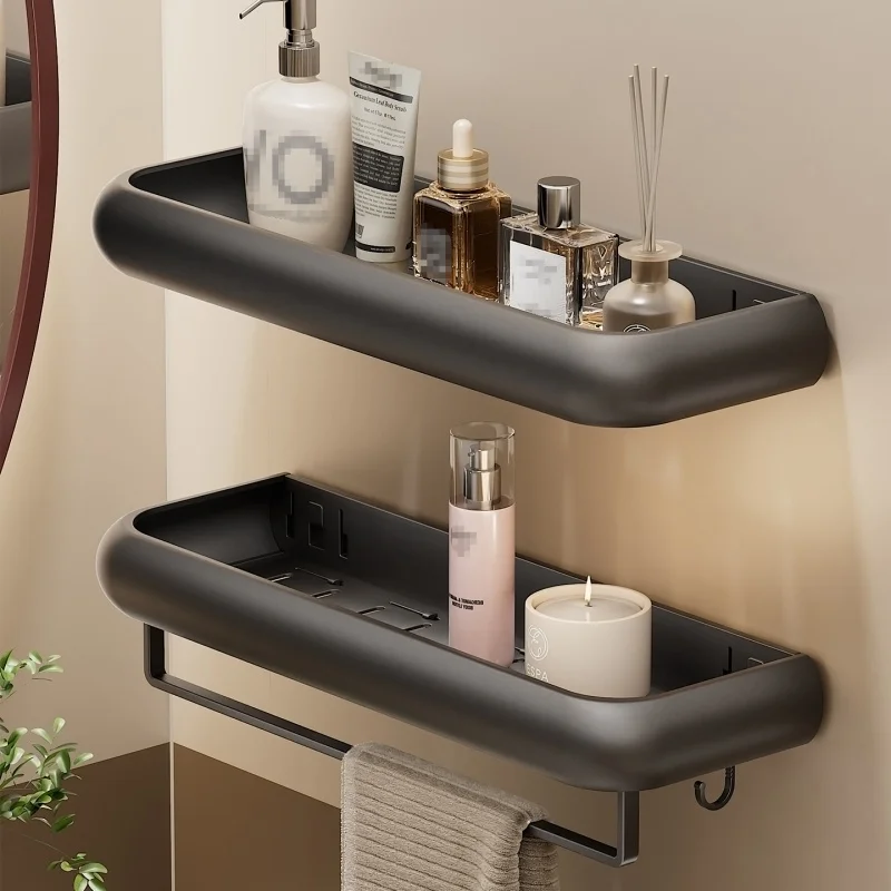 

Gray Bathroom Shelf Bath Storage Holder Aluminium Bath Shower Shelf Square Bath Shampoo Holder Cream Milk Bathroom Corner Shelf