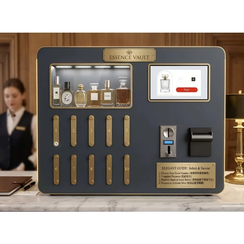 Wall Mounted Desktop Smart Perfume Vending Machine Automatic Spray Cologne Fragrance Dispenser Vending Machine Touch Screen