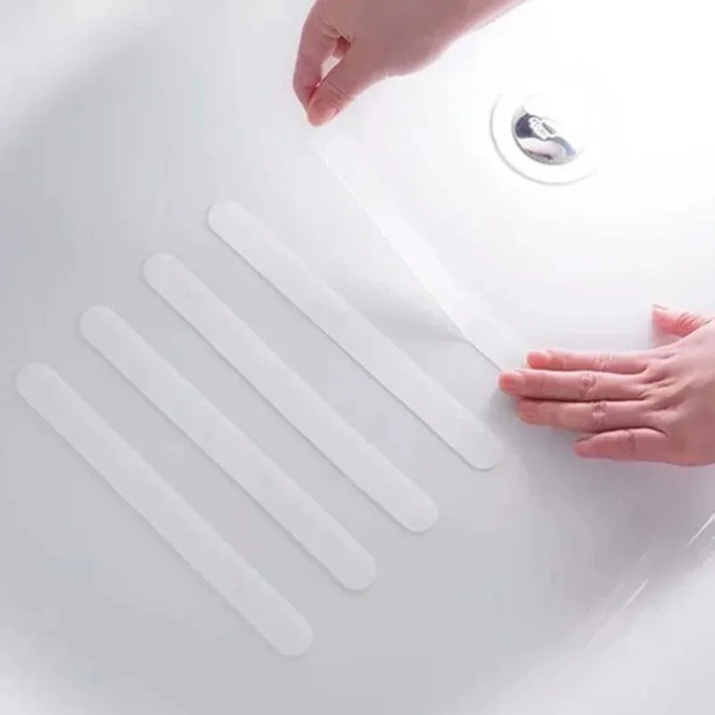 

12pcs Stair Steps Anti-slip Rubber Bathroom Bathtub Transparent Non-slip Stickers With Bathroom Shower Anti-slip Strip