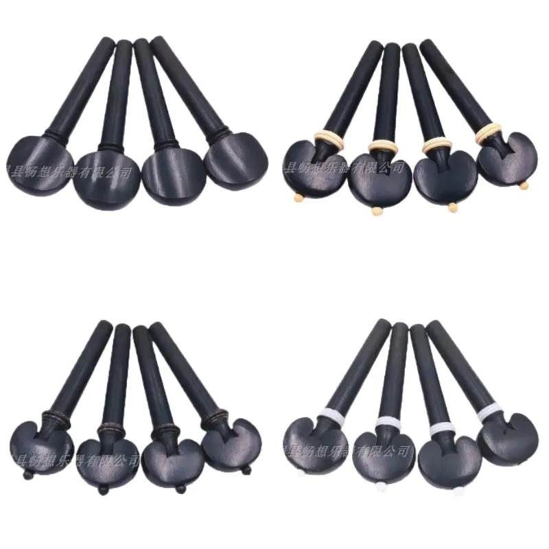Professional 4pcs/One set of ebony good violin pegs 4/4 natural Ebony wood,musical instrument parts