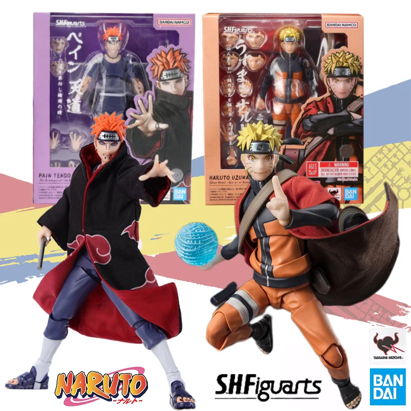 

Bandai original genuine SHF Naruto Naruto Uzumaki Sage Mode and PAIN TENDO Six Paths Samsara Eye collectible model toy ornaments