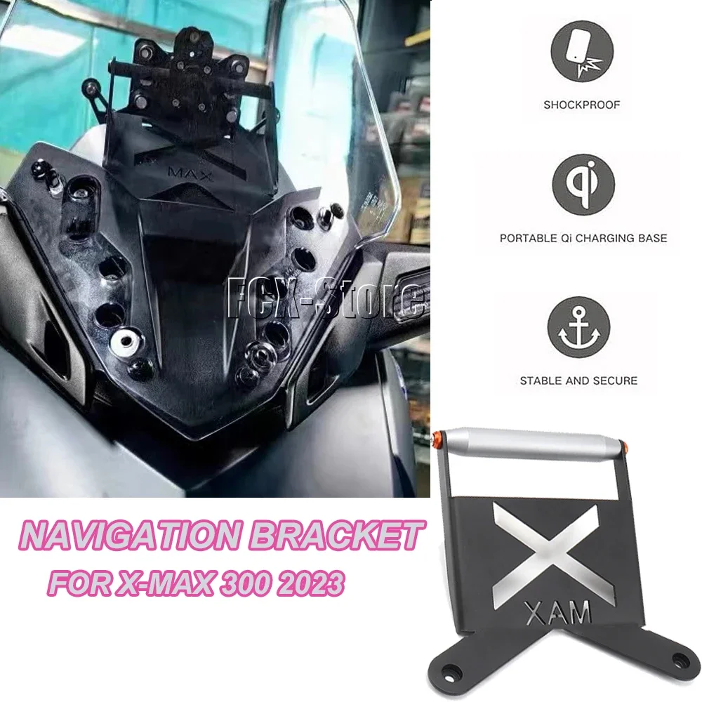 Motorcycle Accessories GPS Navigation Bracket Supporter Holder For Yamaha X-MAX 300 XMAX300 XMAX 300 X-max300 X-MAX300 2023