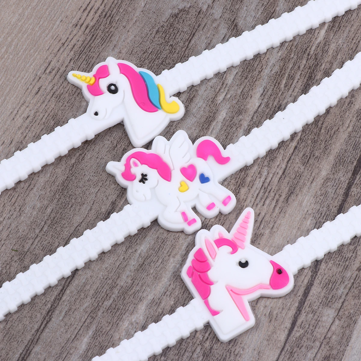 

10 Pcs Bracelet Unicorn Bracelets Rubber Wristbands Cartoon Silicone Charm Child