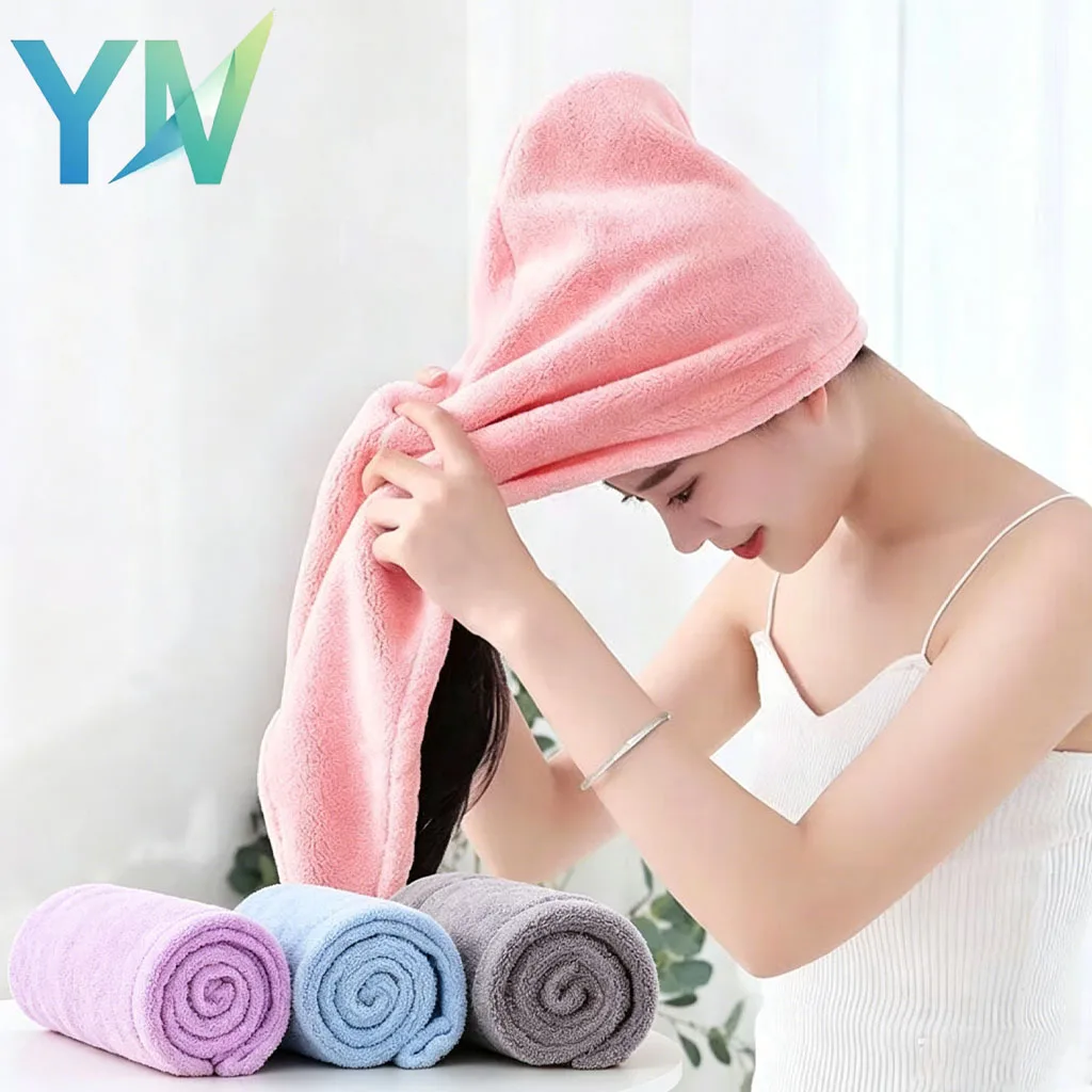 1-10PCS Coral Fleece Hair Wrap Towel Quick Dry Absorbent Bath Cap for Long Hair Adult Dorm Use Soft Lightweight Super Absorbent