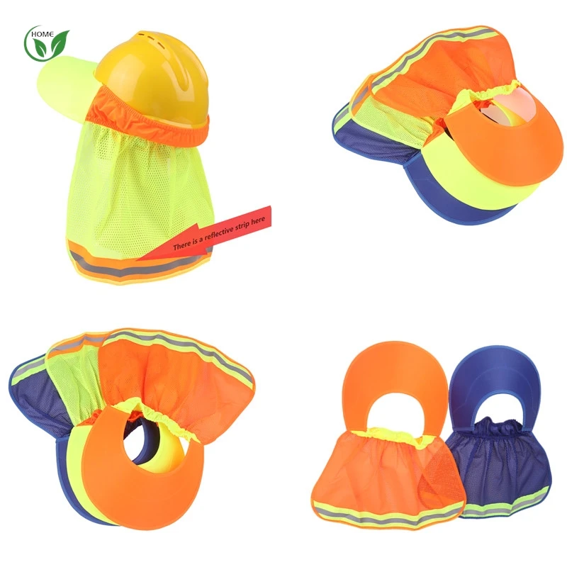 1Pc Summer Hard Hat Sun Shield Hard Hat Visor Hard Hat Neck Shield Reflective Stripe Hard Hat Accessories For Outdoor Worker