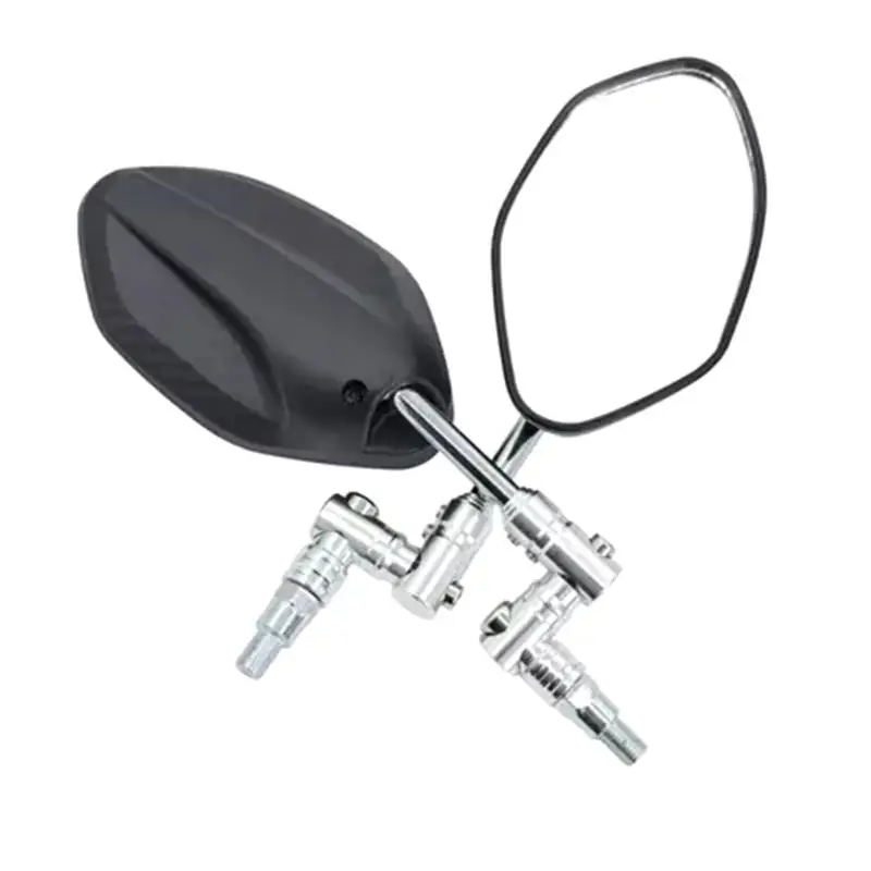 Motorcycle Straight Pole Mirrors Secure 360 Folding for Safe Travel