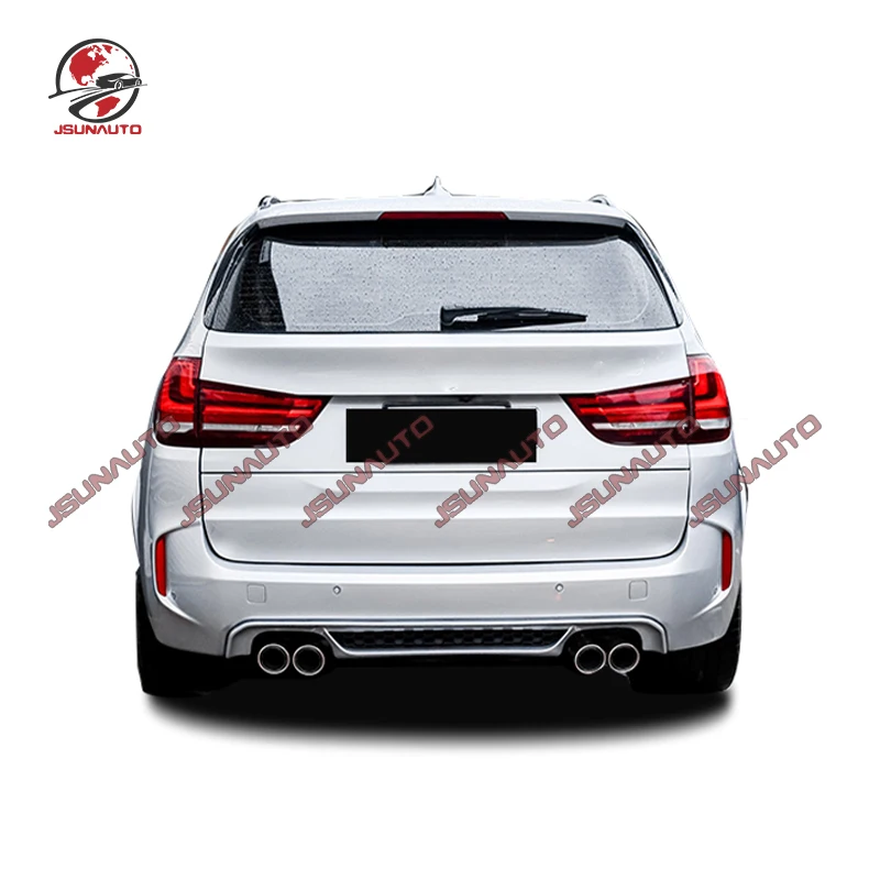 For 2014-2018 BMW X5 Upgrade X5M Style Unpainted Bumper Side Skirts Wheel Eyebrows Car Exhaust For X5 Series FRP Bodykit