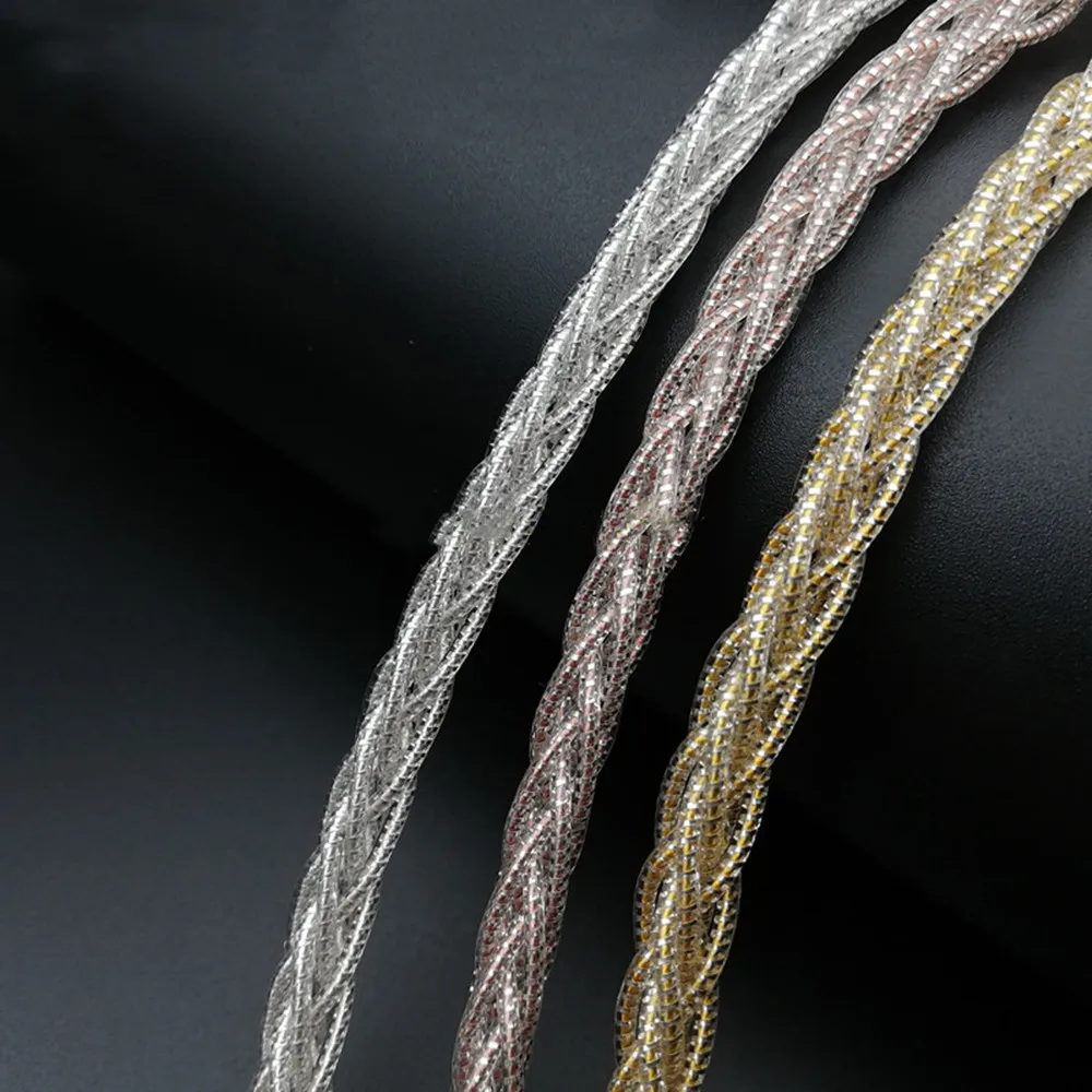 7N однокристальный медный 8-жильный серебристый фольгированный кабель с золотым покрытием 200 ядер многожильный витой толстый Diy кабель для наушников OD4.5