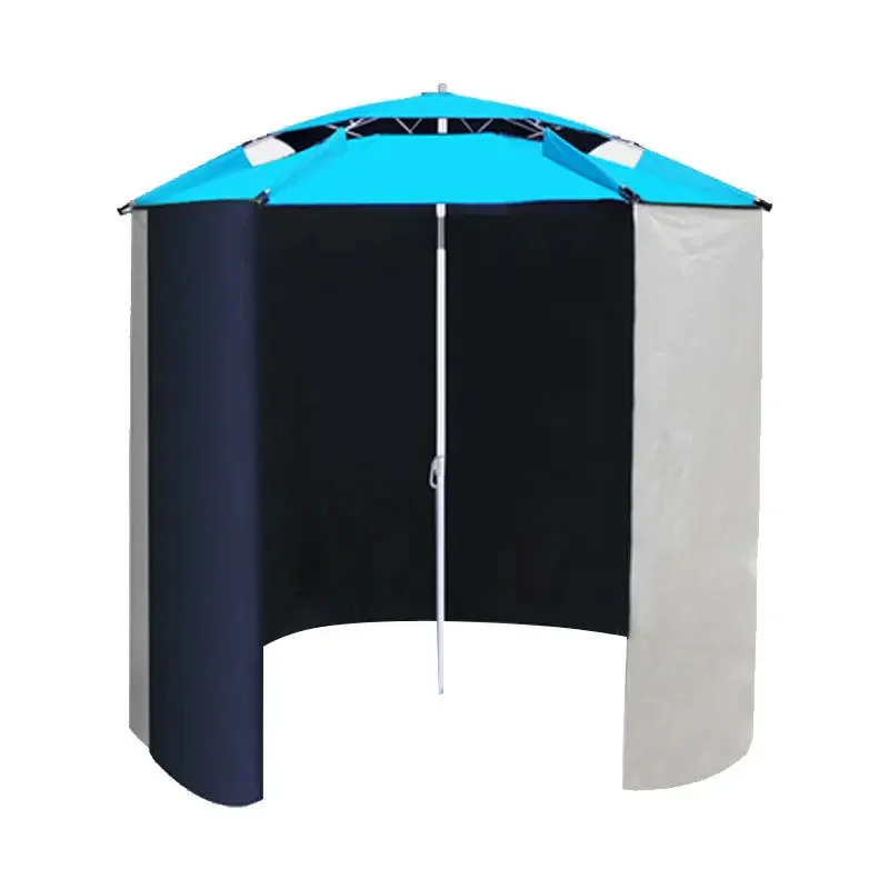 Outdoor Sunshade Tent Umbrella Sun Protection Waterproof Portable Vented Fishing Umbrella With Assemblable Fence Cloth Shelter