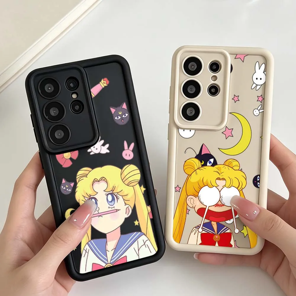 Luxury Girl S-Sailors M-Moons For Samsung Galaxy S26 S25 S24 S23 S22 S21 S20 Note 20 Ultra Plus FE 5G Eye Ladder Phone Case