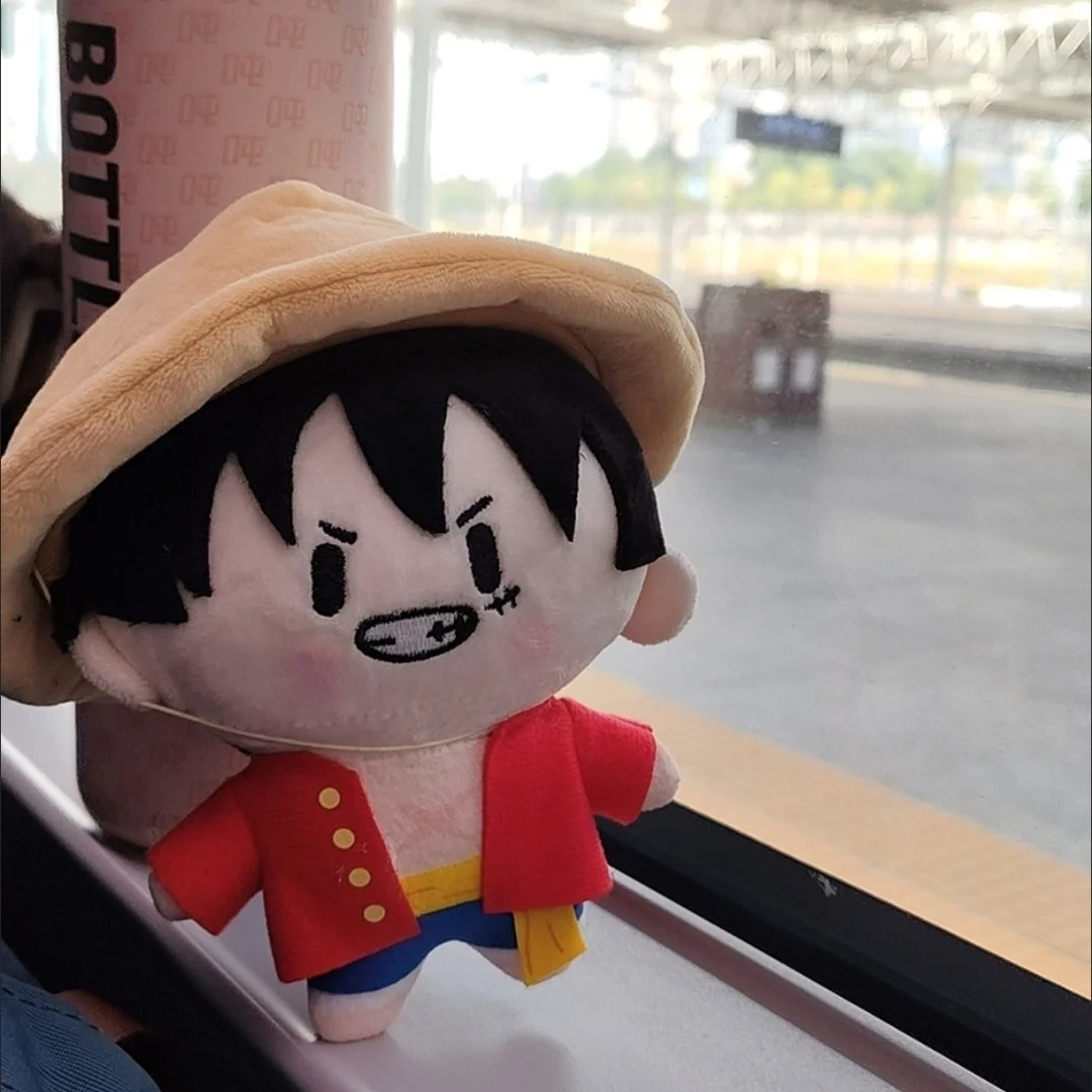One Piece Monkey D. Luffy Q Version Big Head Style Plush Toy Desktop Ornament Handmade Doll Collectible Ornament Birthday Gift