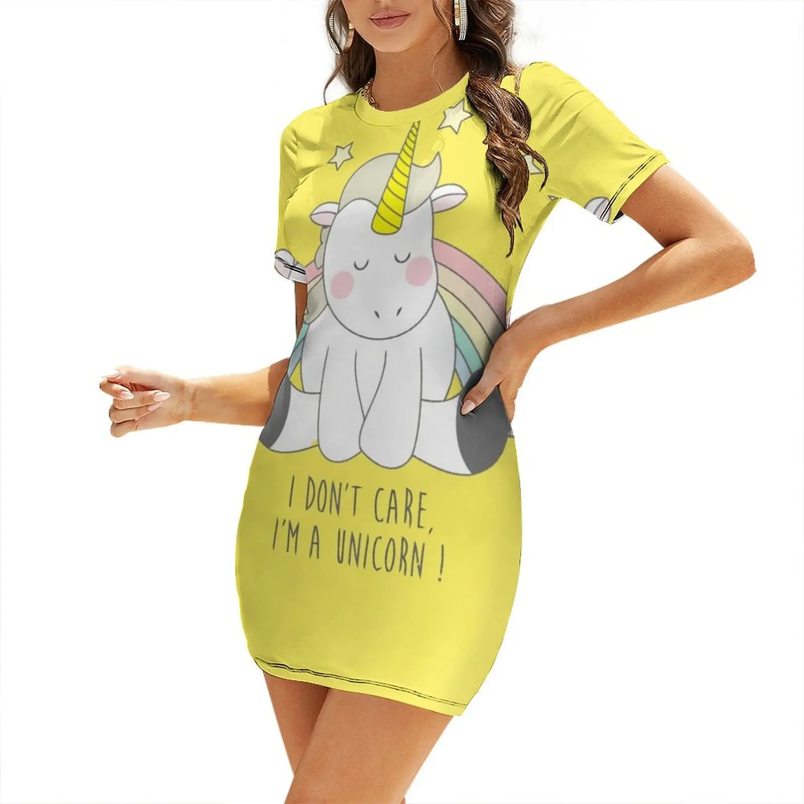 

unicorn Short Sleeved Dress sexy dress chic and elegant evening dress