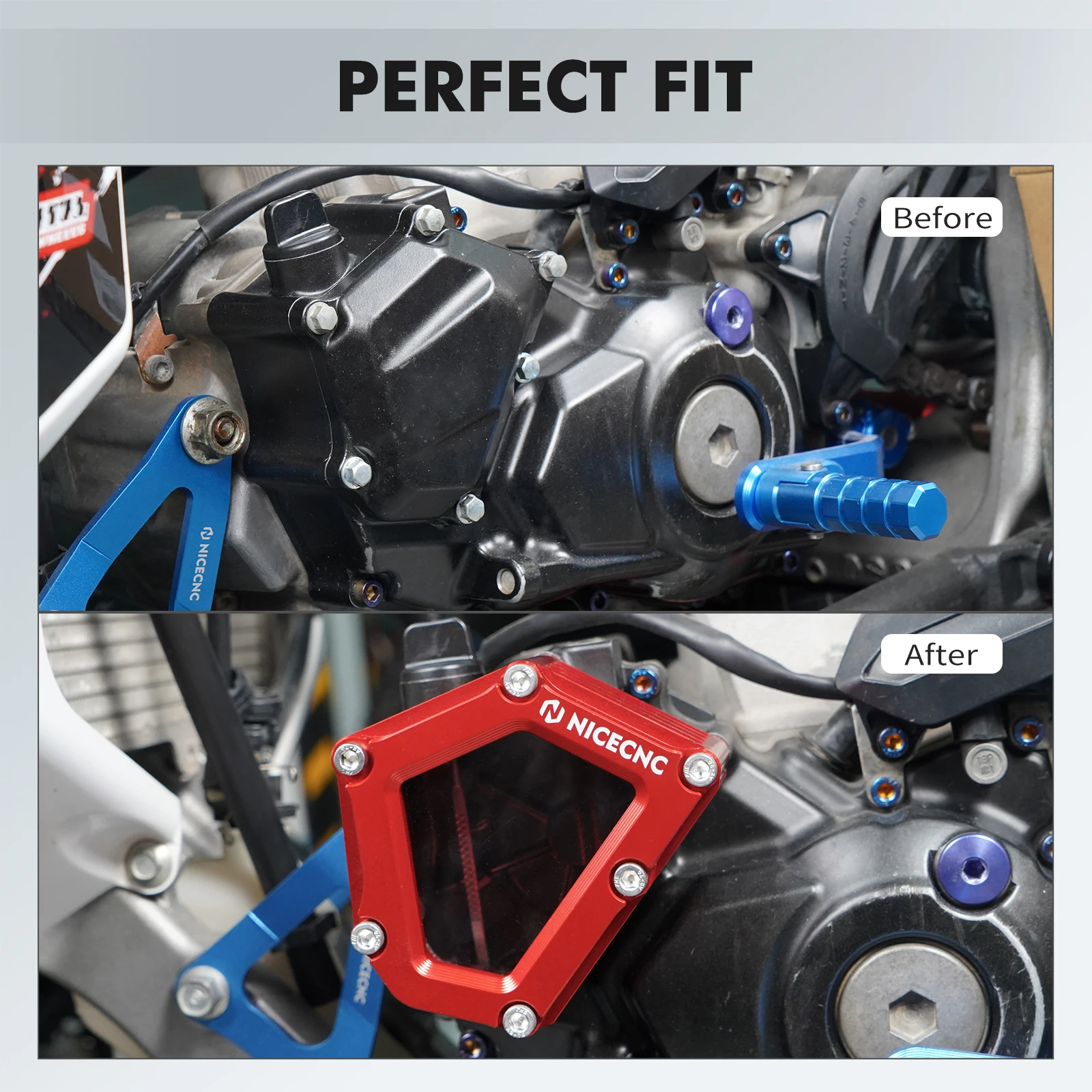 NICECNC Ölkappenabdeckung für Yamaha YFZ450R YFZ450RSE 2009-2023 Aluminium-Sichtglas Kühlkörper ATV-Zubehör 18P-15423-00-00 – Detail 4