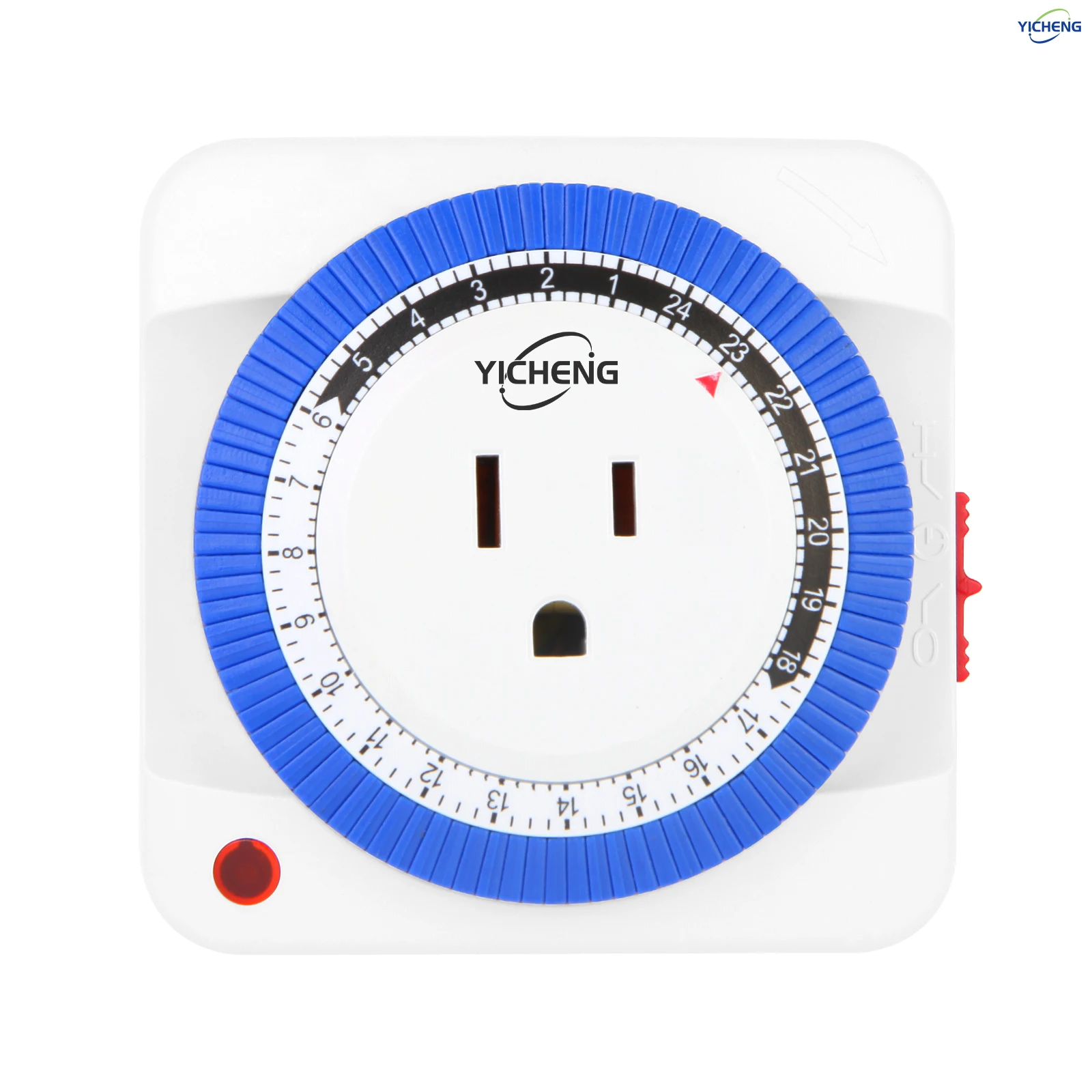 

YICHENG 24 Hour Plug-in Mechanical Timer Grounded for Aquarium, Grow Light, Hydroponics, Indoor Lighting, Home Appliances.