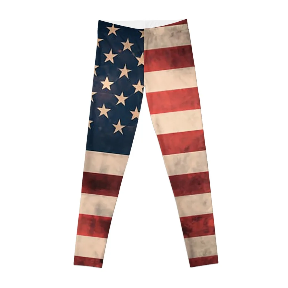 

Vintage Usa Flag Leggings gym clothing Sports pants for active wear Womens Leggings