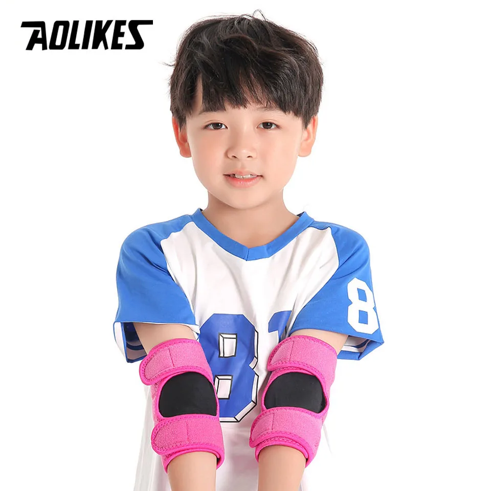 AOLIKES 1 Pair Thick Sponge Elbow Brace Support Pads Kids Sport Roller Skating Cycling Skateboard Elbow Protector For Children