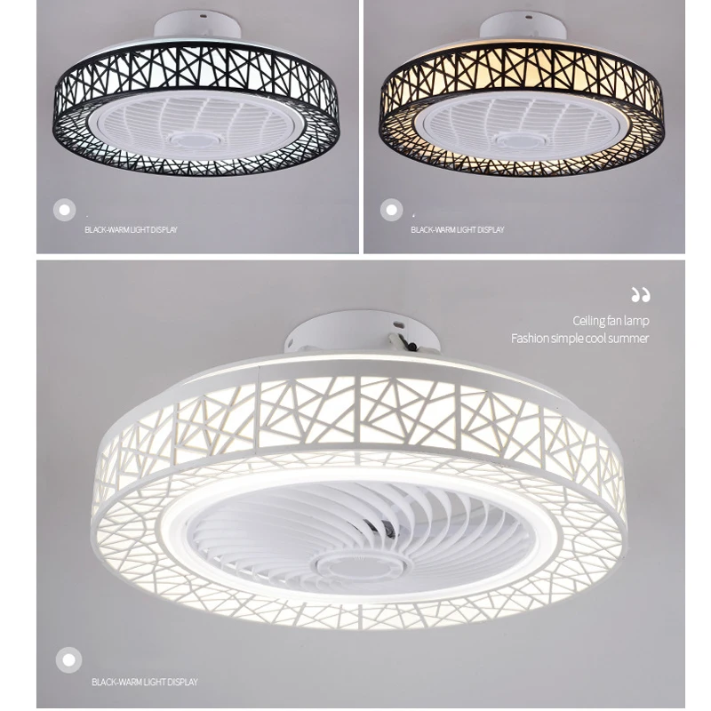Simple modern LED with APP and remote control fan light ultra-thin ceiling light restaurant silent fan light bedroom lamp