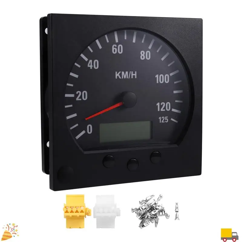 عداد المسافات العالمي بإضاءة خلفية 140 مللي متر قطر شاحنة عداد السرعة 0-125 كم/ساعة 9-36 فولت نظام إمدادات الطاقة الخلفية #6