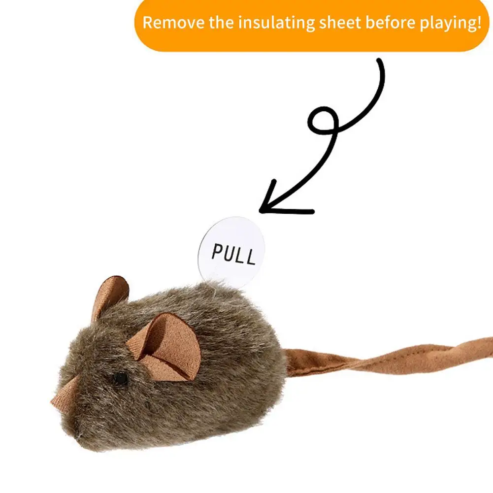 Funny Plush Mice Cat Toy Realistic Squeaking Mouse Stimulate Natural Instincts Bite-resistant Chirping Interactive Cat Chew Toy