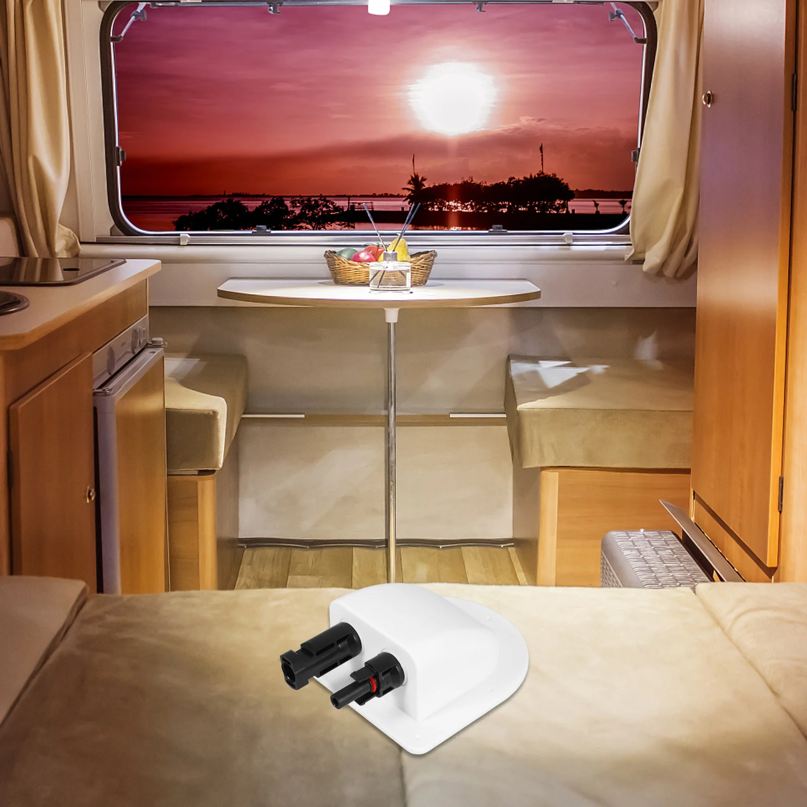 

Weatherproof Electrical Box Dual Entry Solar Panel Connectors Rv Roof Outdoor Use White Waterproof Electrical Box