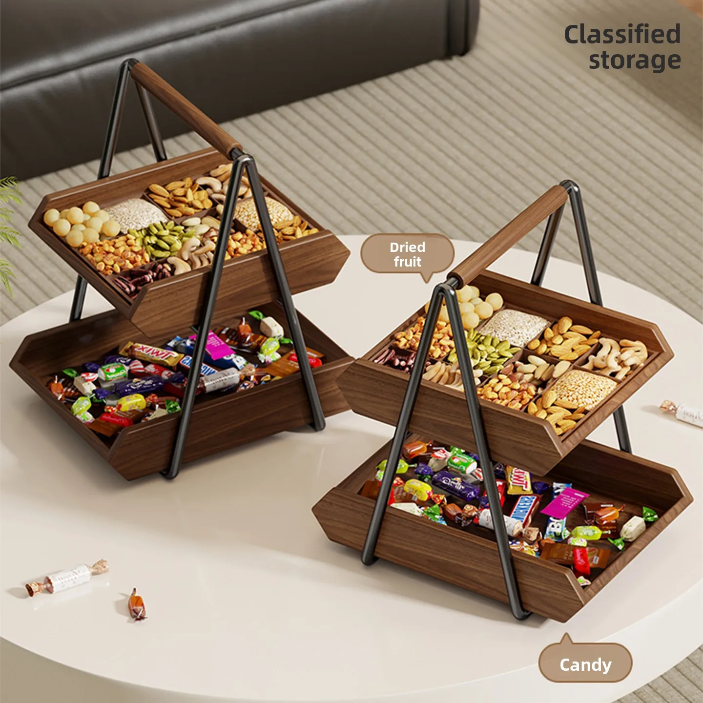 Home living room desktop fruit storage plate dining table peanut melon seeds nut storage plate snack rack