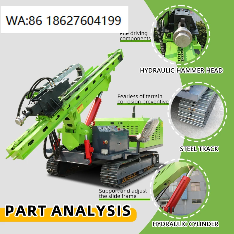 Used for Photovoltaic Construction Hydraulic Hammer Photovoltaic Pile Driver Pile Drivers High Efficiency Solar Drilling Rig