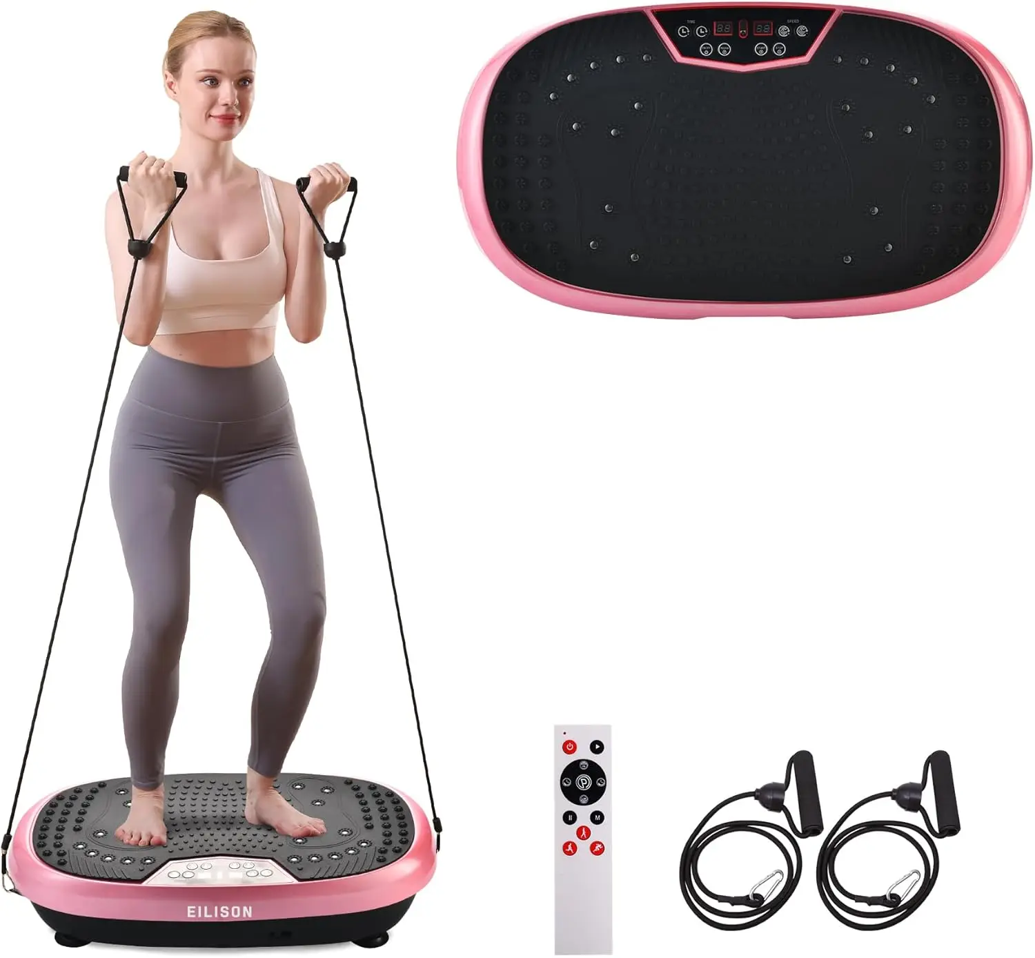 Vibration Plate Exercise Machine - Full Body Vibration Fitness Platform Equipment for Home & Travel Workout, Weight