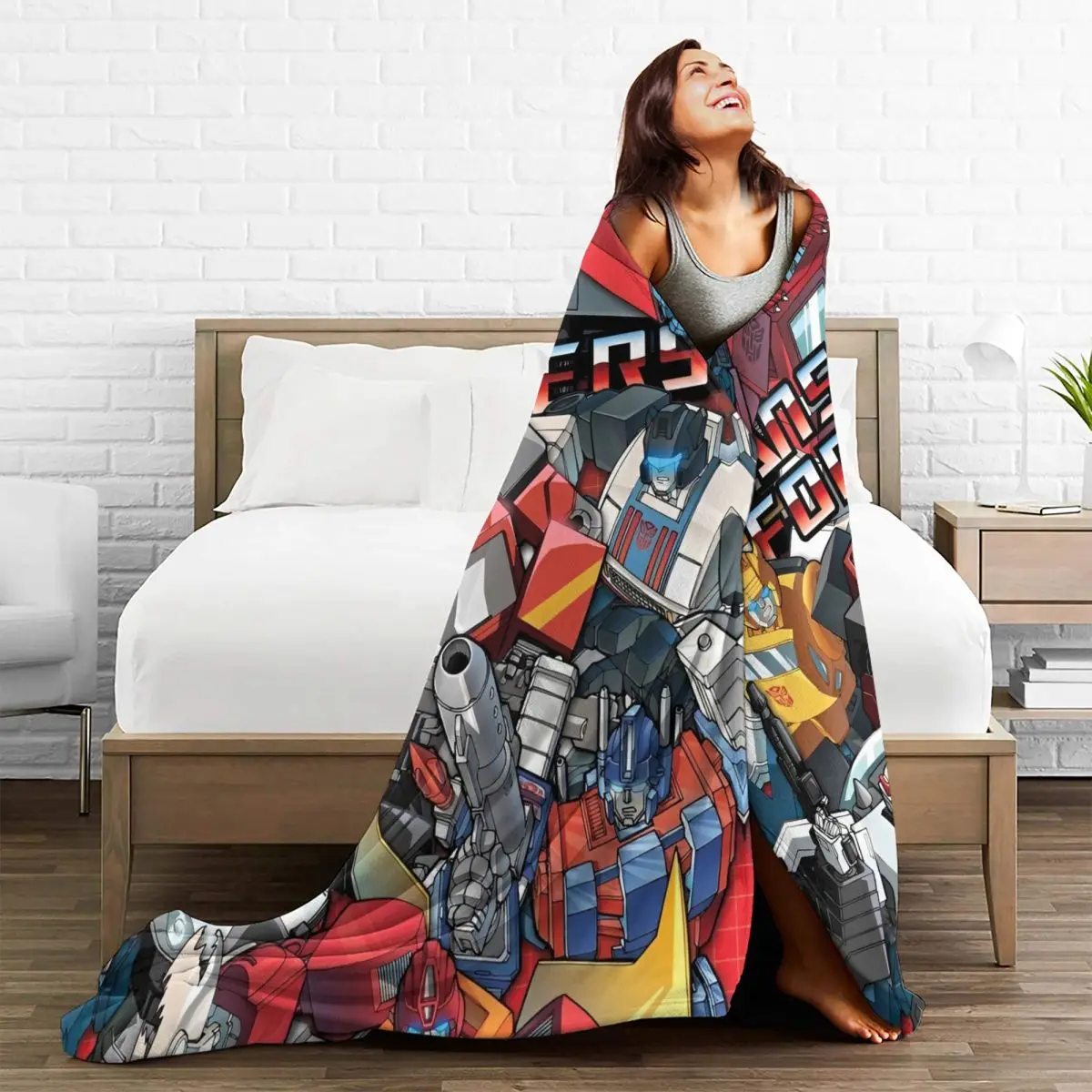 محولات الكرتون أوتوبوت بطانيات الفانيلا ، بطانيات رمي فيلم أنيمي ، لحاف رقيق قطيفة ، سيارة روبوت ، خفيفة الوزن ، المنزل ، 125x100cm