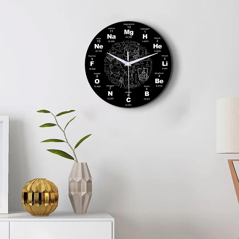 Chemical element clock education element periodic table design silent student classroom office decoration