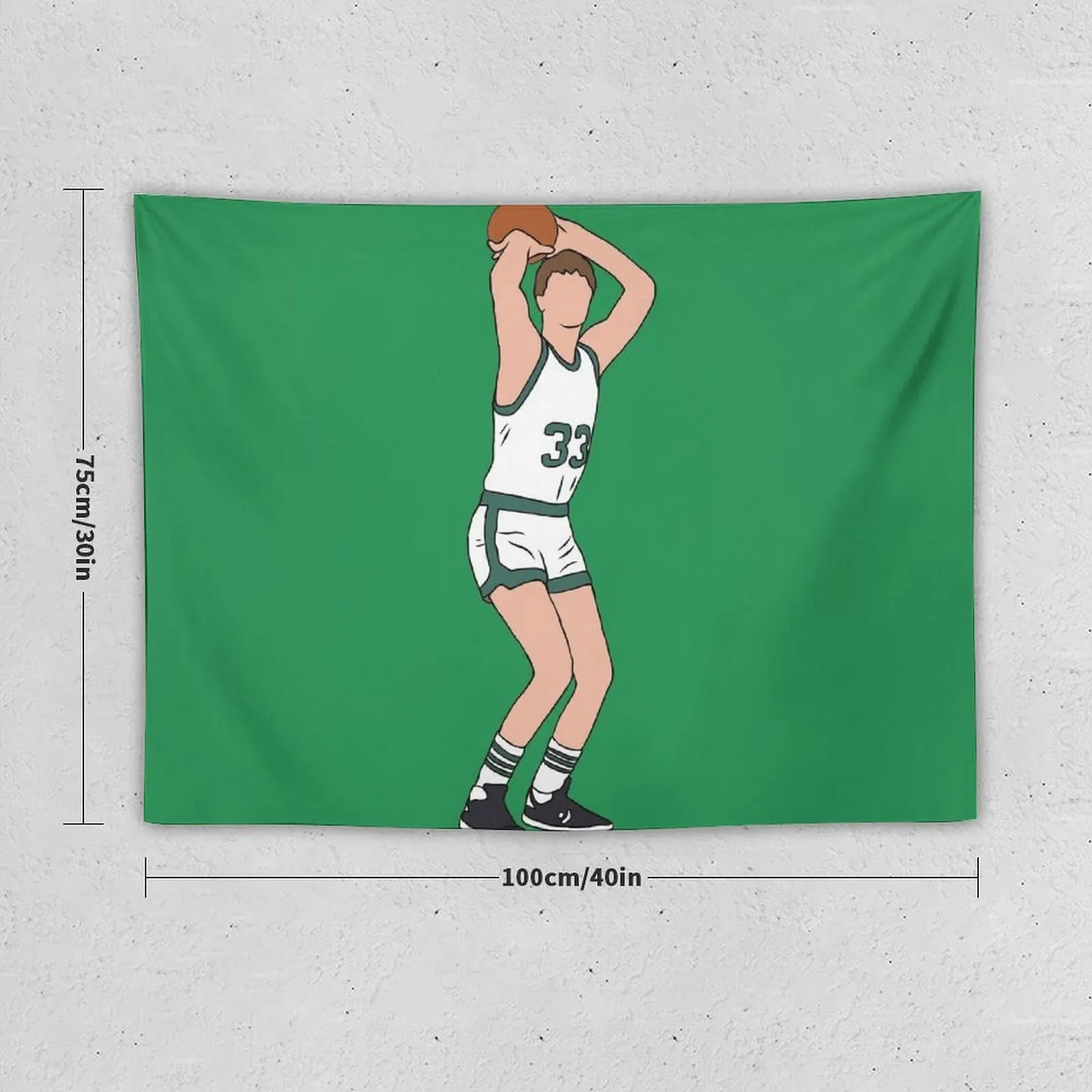 Larry Bird Jumpshot Tapestry Kawaii Room Decor Decorative Wall Room Decor Cute Wall Decor Tapestry