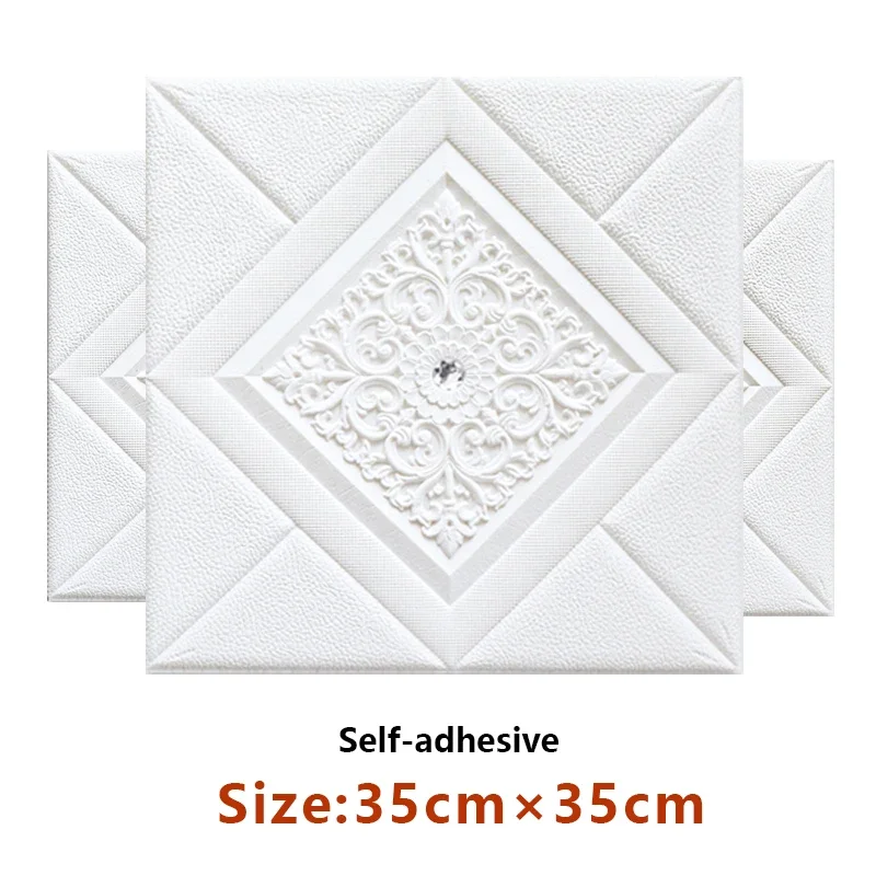 12pcs 3D Wall Panel Home Decoration Wall Sticker Living Room Foam Self-Adhesive Wallpaper Waterproof And Mildew-Proof Wallpaper