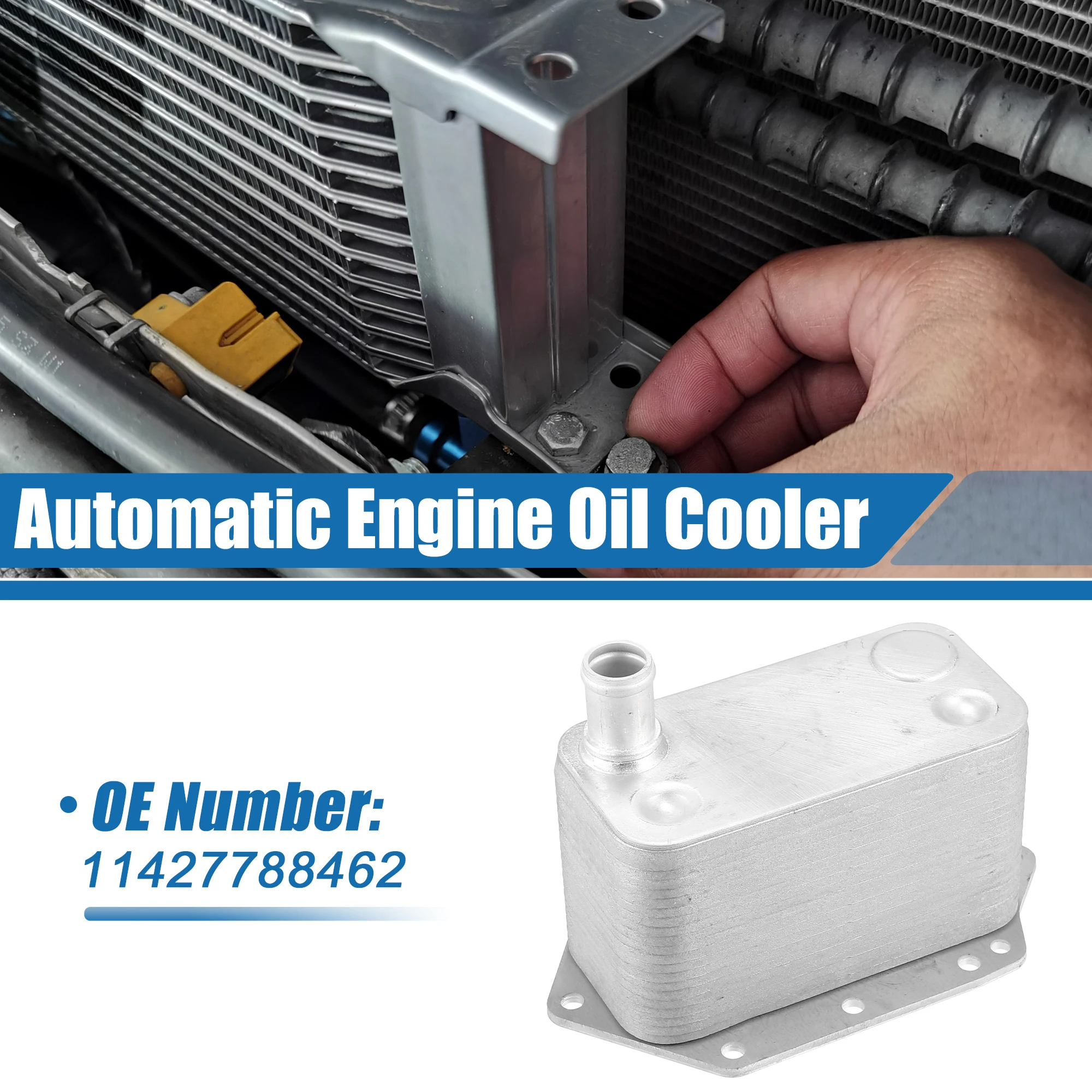 UXCELL Automatic Engine Oil Cooler No.11427788462 for BMW X5 2009-2013 Silver Tone