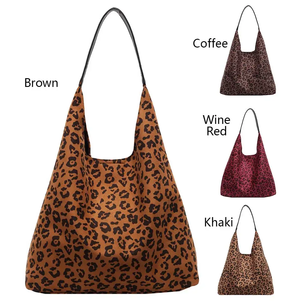 

Women Chic Hobo Bag Large Capacity Casual Tote Purse with Small Purse Leopard Print Tote Bag Hasp Closure Fashion Shopping Bag