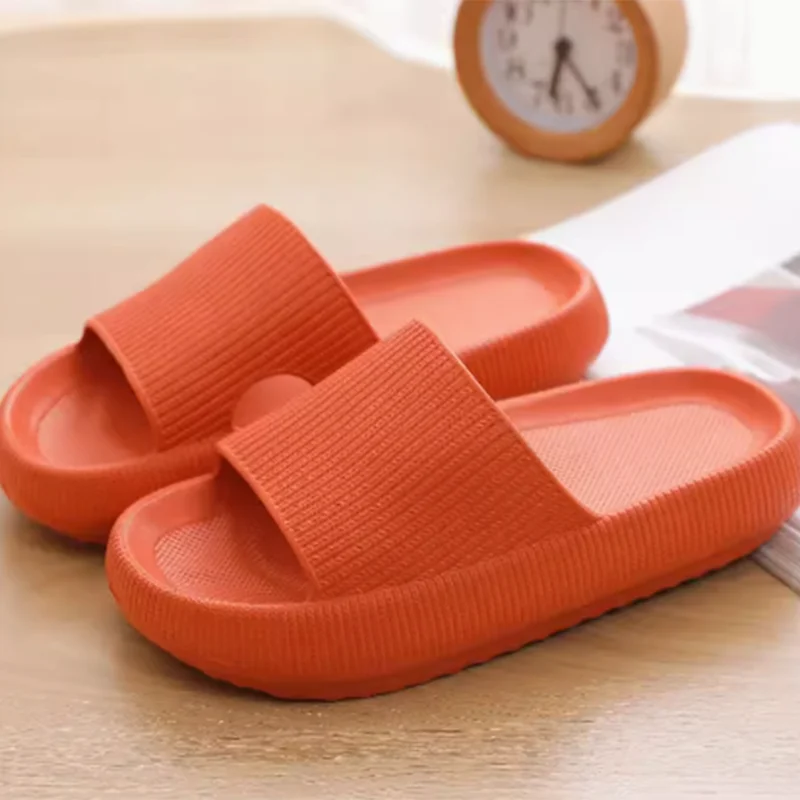 

Summer Open Toed Solid Color Slippers Women's Flat Heels Thick Soles Comfortable Home Slides Outdoor Leisure Vacation Shoes