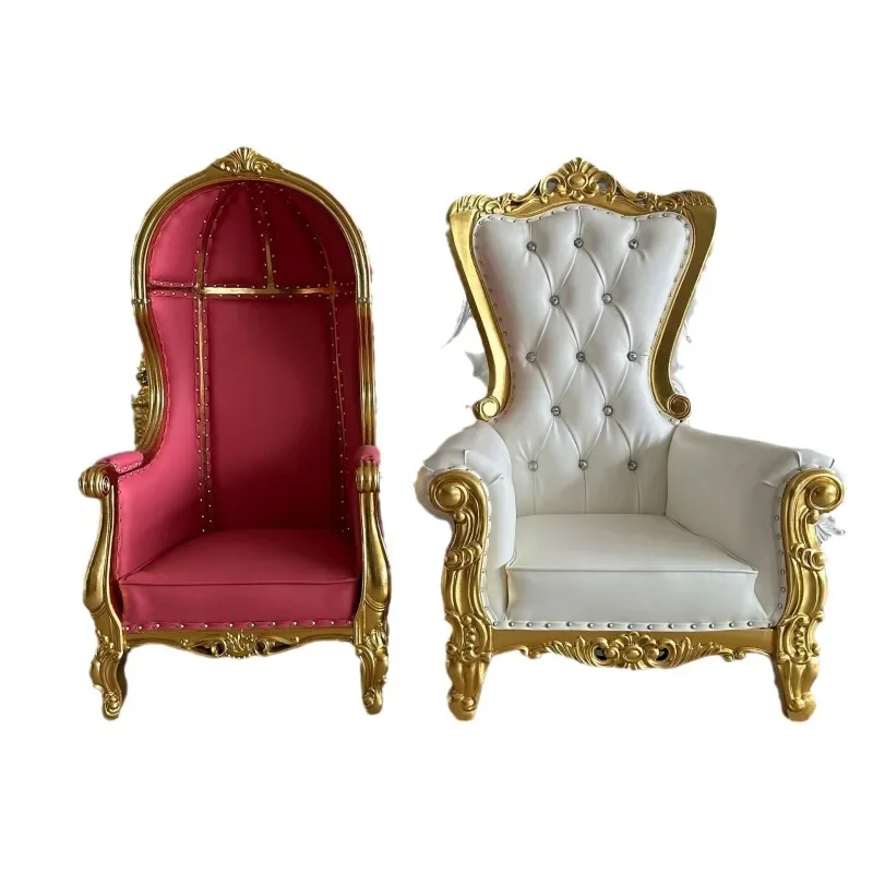 Customized factory direct sales mermaid high back chair solid wood sofa chair, American wedding chair wedding princess chair man