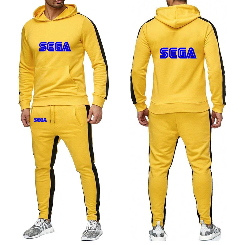 Sega Logo Men's Soft Hooded Sweatshirt and Sweatpants Set Comfortable Athletic Wear tracksuit clothes Hoodies Jacket view 5