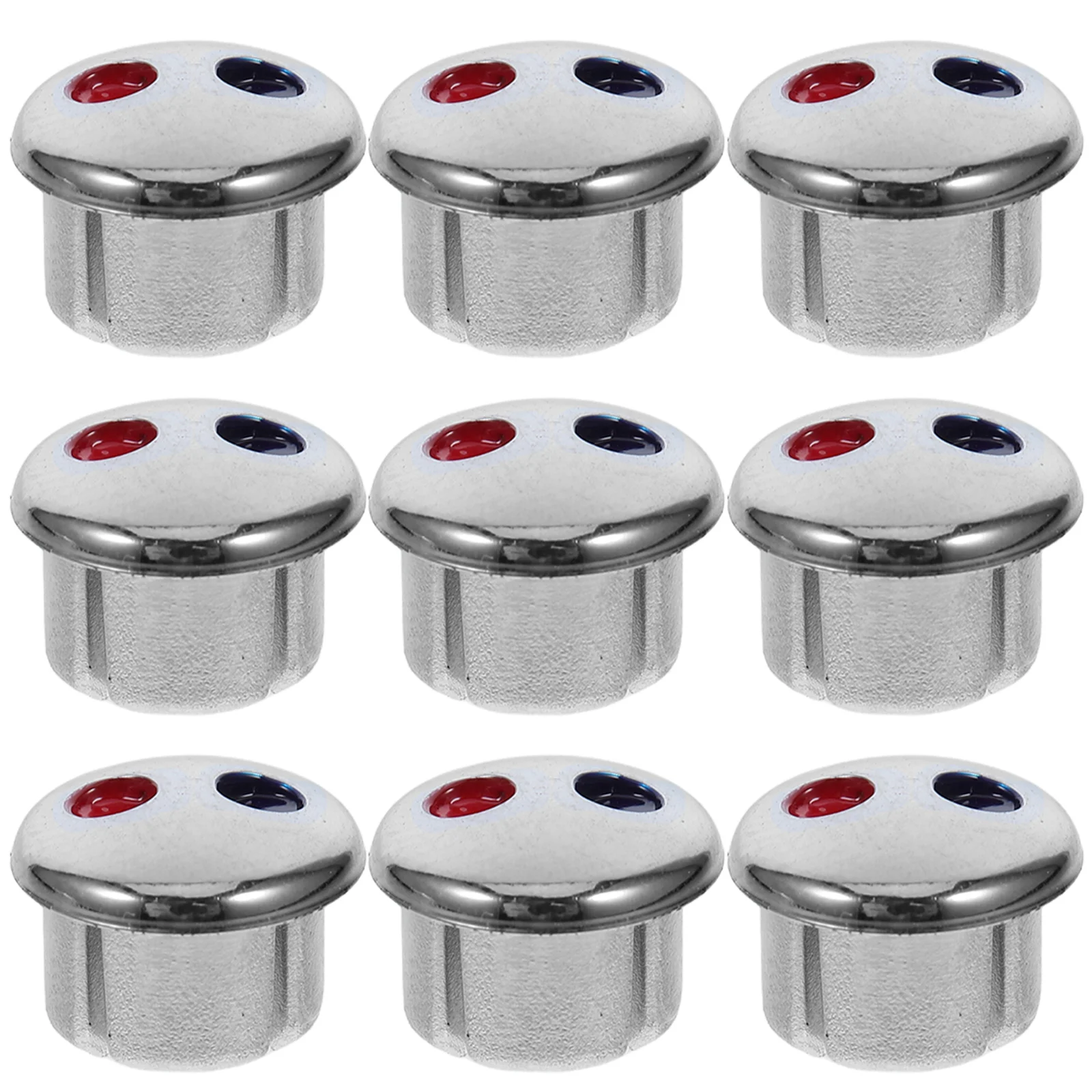 10 Pcs Faucet Logo Hot and Cold Buttons Sign Replacement Parts Hardware Water Spout Abs