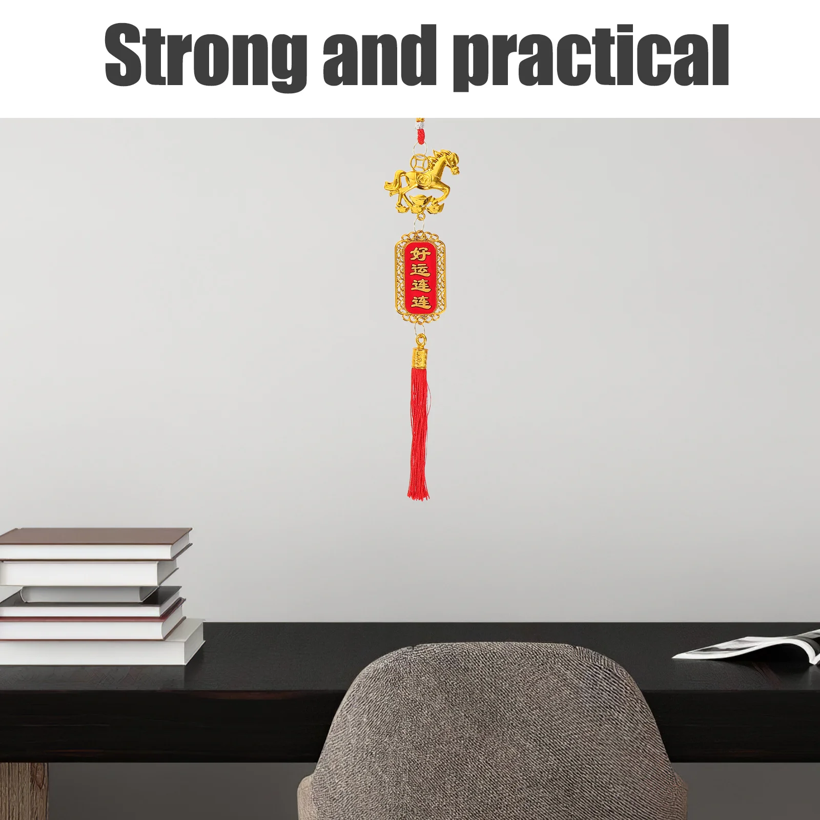 12 Stücke Chinesische Neujahr Ornamente Sternzeichen Pferd Anhänger Rote Quaste Mond Neujahr Hängende Dekorationen Frühling Festival Glück