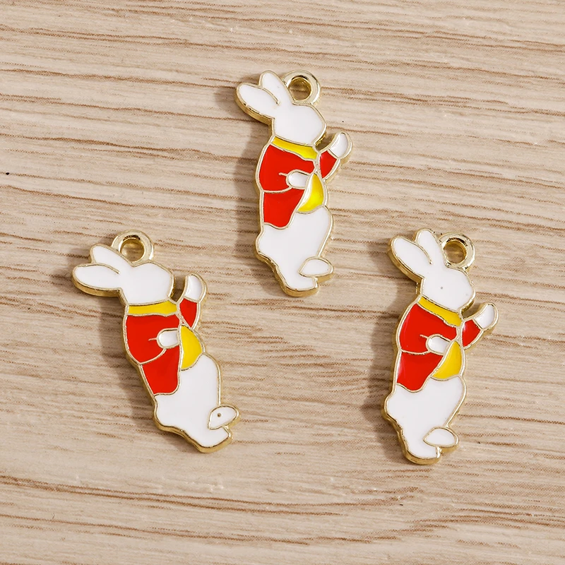 Tusember 20 Stück Niedliche Cartoon-Themen Emaille Anime Mr. Rabbit Anhänger für DIY Ohrringe, Armbänder, Halsketten, Schmuckherstellung, Bastelzubehör – Detail 7