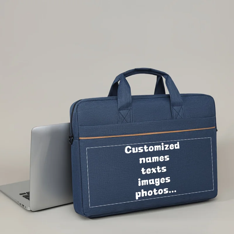 Personalized Custom Name Logo Laptop Bag Shoulder Handbag Crossbody Briefcase DIY Computer Case for Office Work School Travel