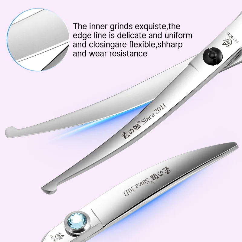 Fenice Professional Dog Grooming Scissors Curved Round Tip JP440C Steel 6.5 & 6 inch for Beginners Pet Home Use Pet Beautician - view 5