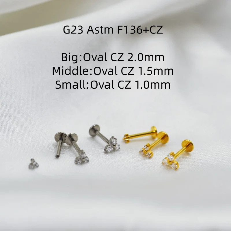 10pcs Body Jewelry G23 Titanium Astm F136 Lip Labret Bar Ear Helix Tragus Rook Bar Stud Body Piercing Jewelry