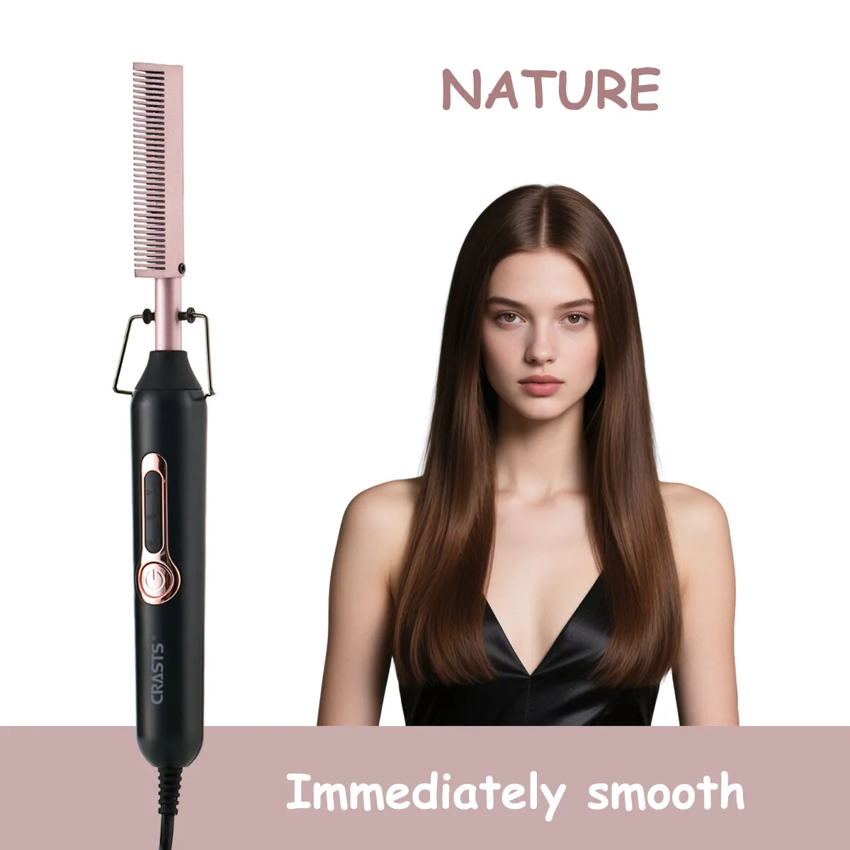 

Расческа для прямых волос, для придания объема, выпрямления и укладки кудрявых волос без повреждения волос, двойного назначения: для прямых и кудрявых волос.