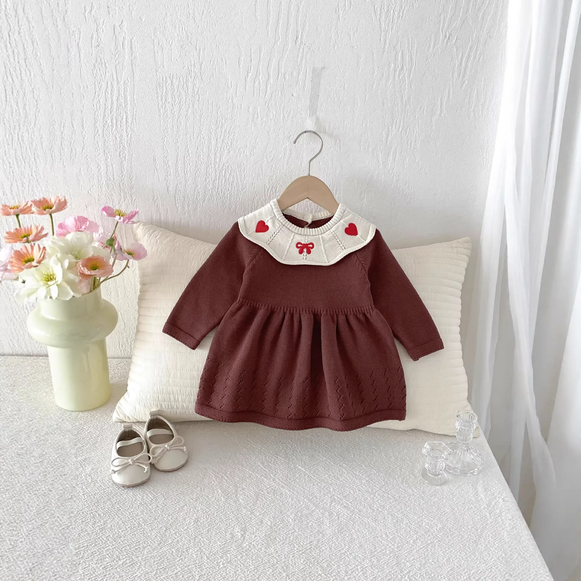 Baby Clothes, Spring and Autumn Knitted Dress, New Autumn Dress for Baby Girls, Stylish Autumn Long Sleeved Outerwear