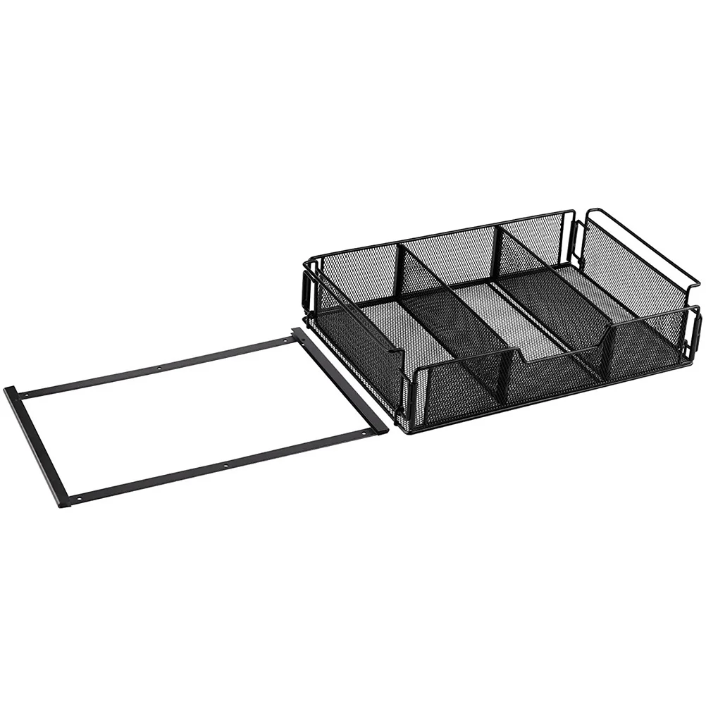 

3pcs Metal Mesh Drawer File Folder Holder For Desk Office Document Organizer Box Iron Basket Efficient Desktop Storage